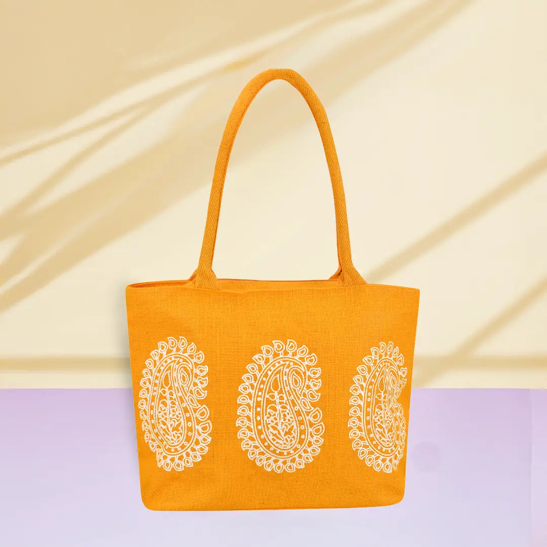 Mango print Jute handbag