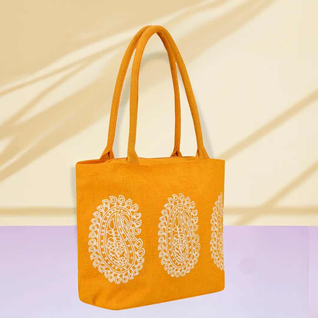 Mango print Jute handbag