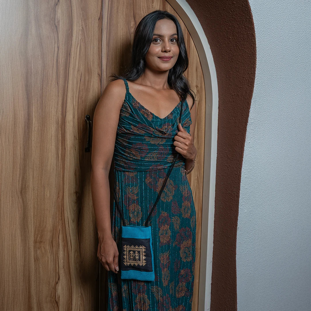 Warli Jute Mobile sling bag