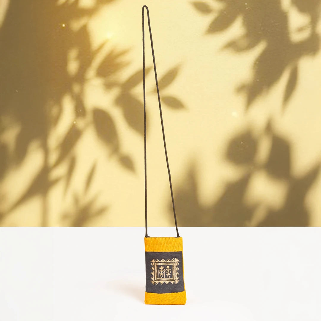 Warli Jute Mobile sling bag