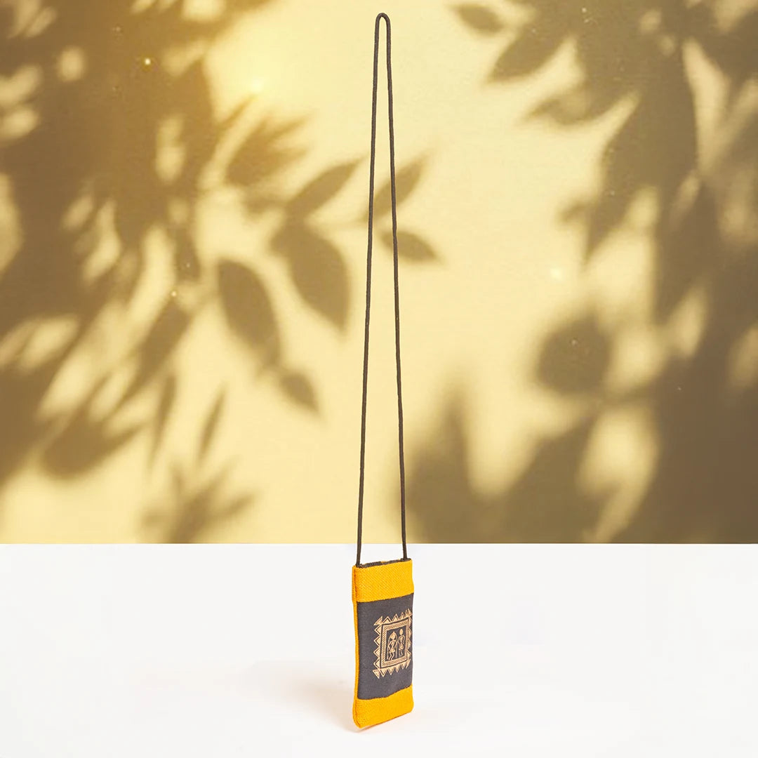 Warli Jute Mobile sling bag