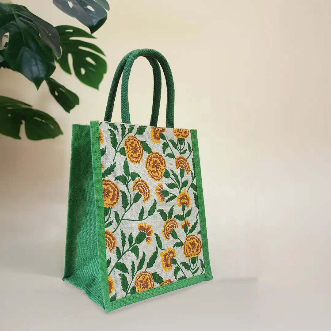 Marigold Green Zipper Lunch Bag