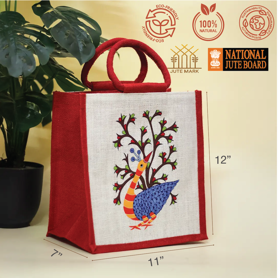 Gond Peacock Lunch bag
