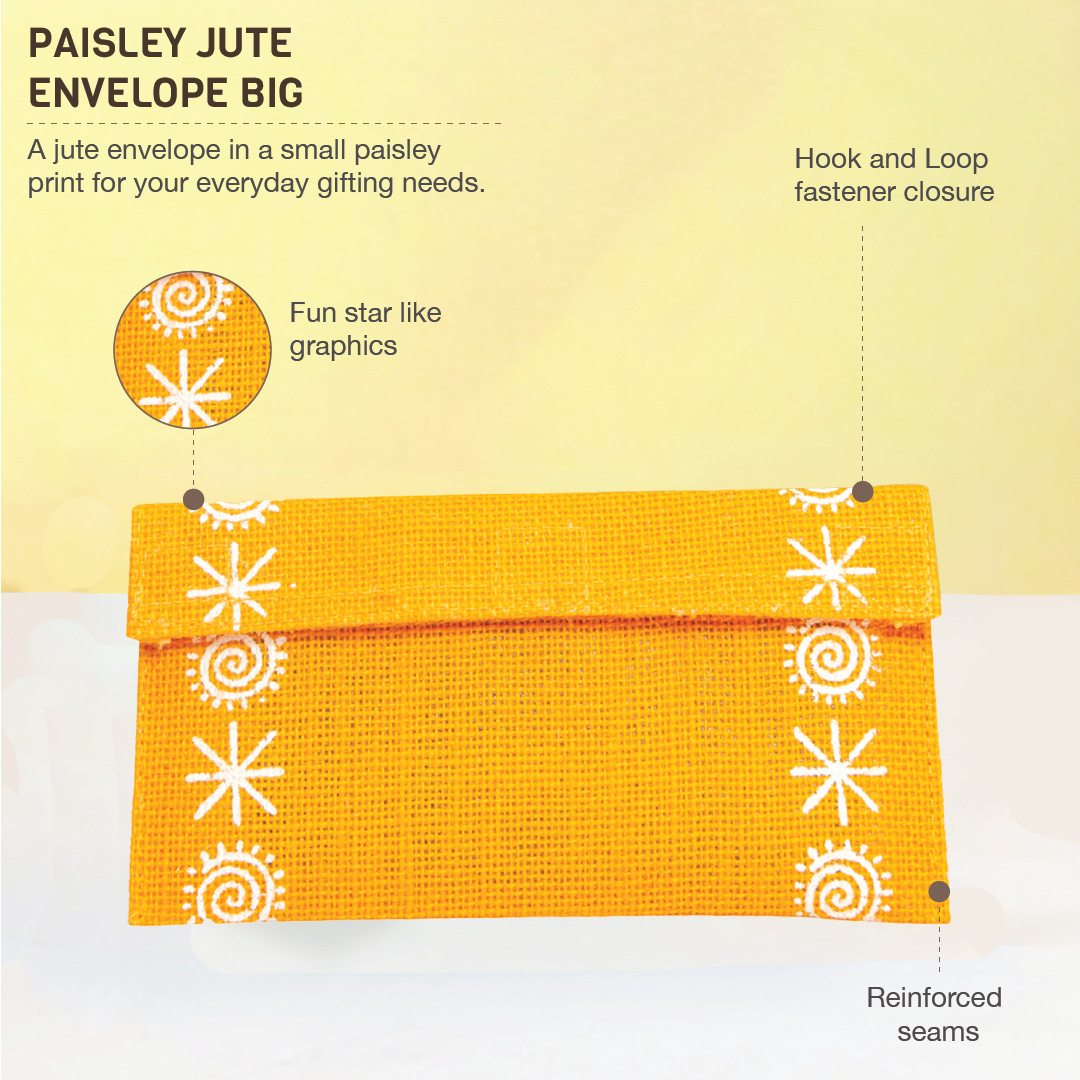 Star print Jute envelope Big(Pack of 5)