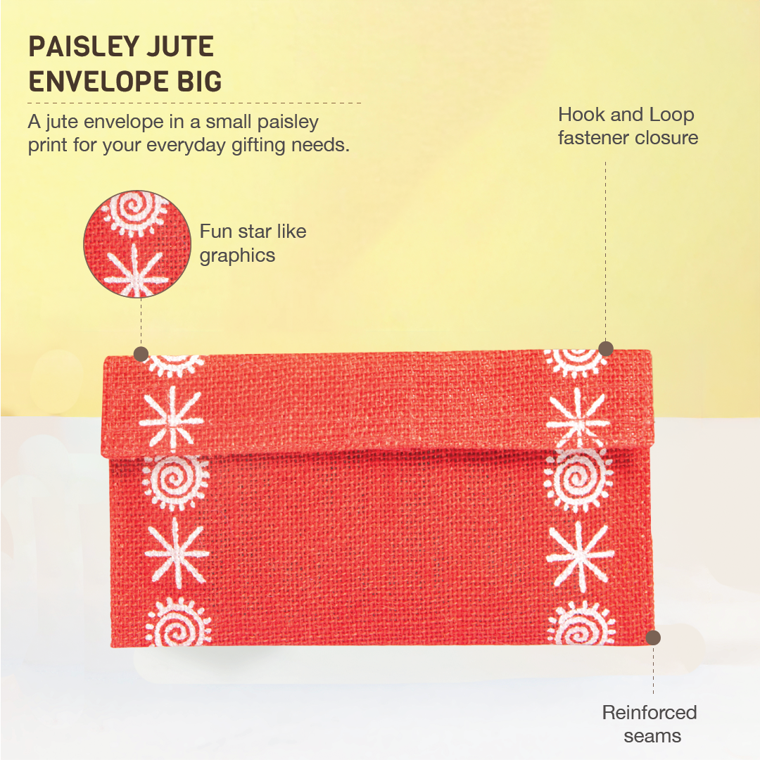 Star print Jute envelope Big(Pack of 5)