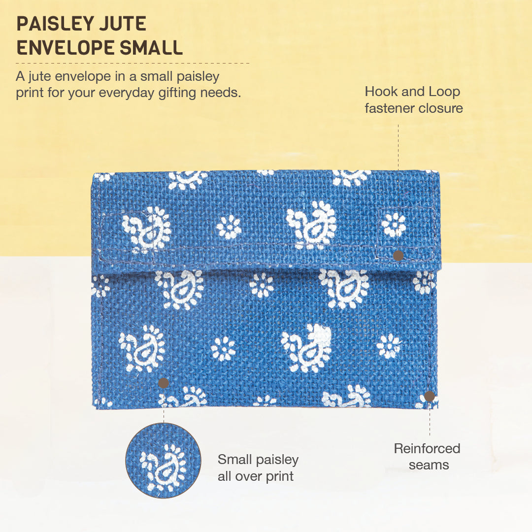 Paisley Jute envelope small (Pack of 5)