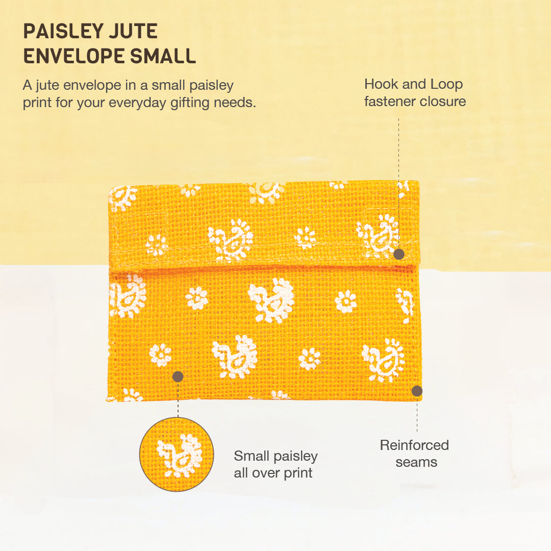 Paisley Jute envelope small (Pack of 5)