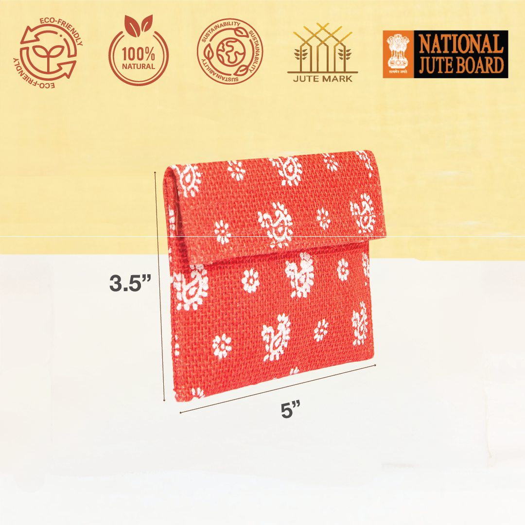 Paisley Jute envelope small (Pack of 5)