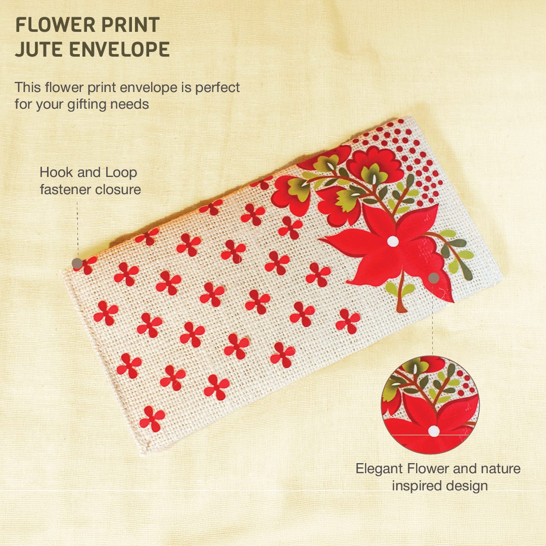 Flower print envelope(Pack of 4)