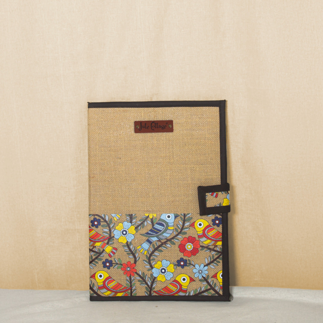 Madhubani Bird Jute Folder