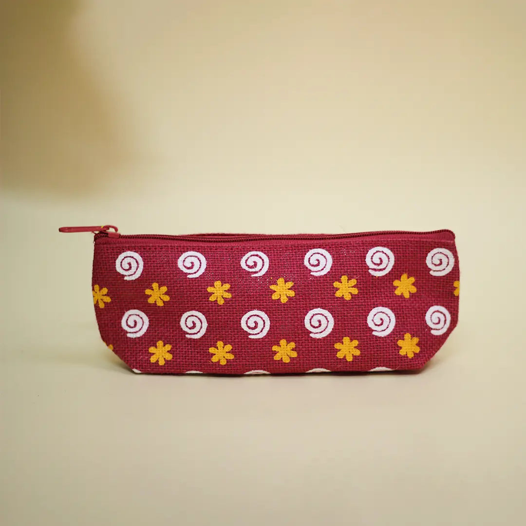 Flower print pouch