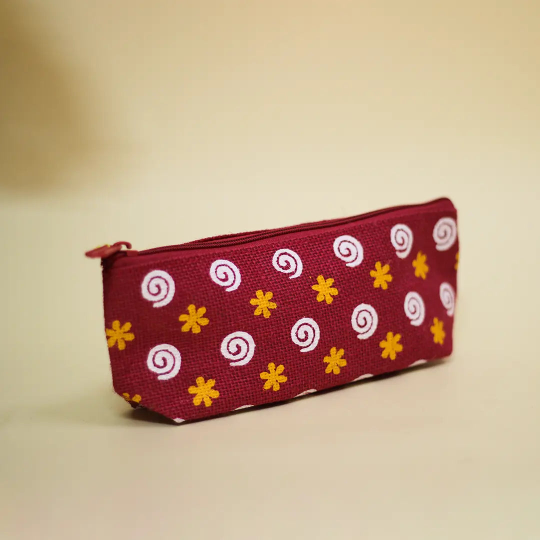 Flower print pouch