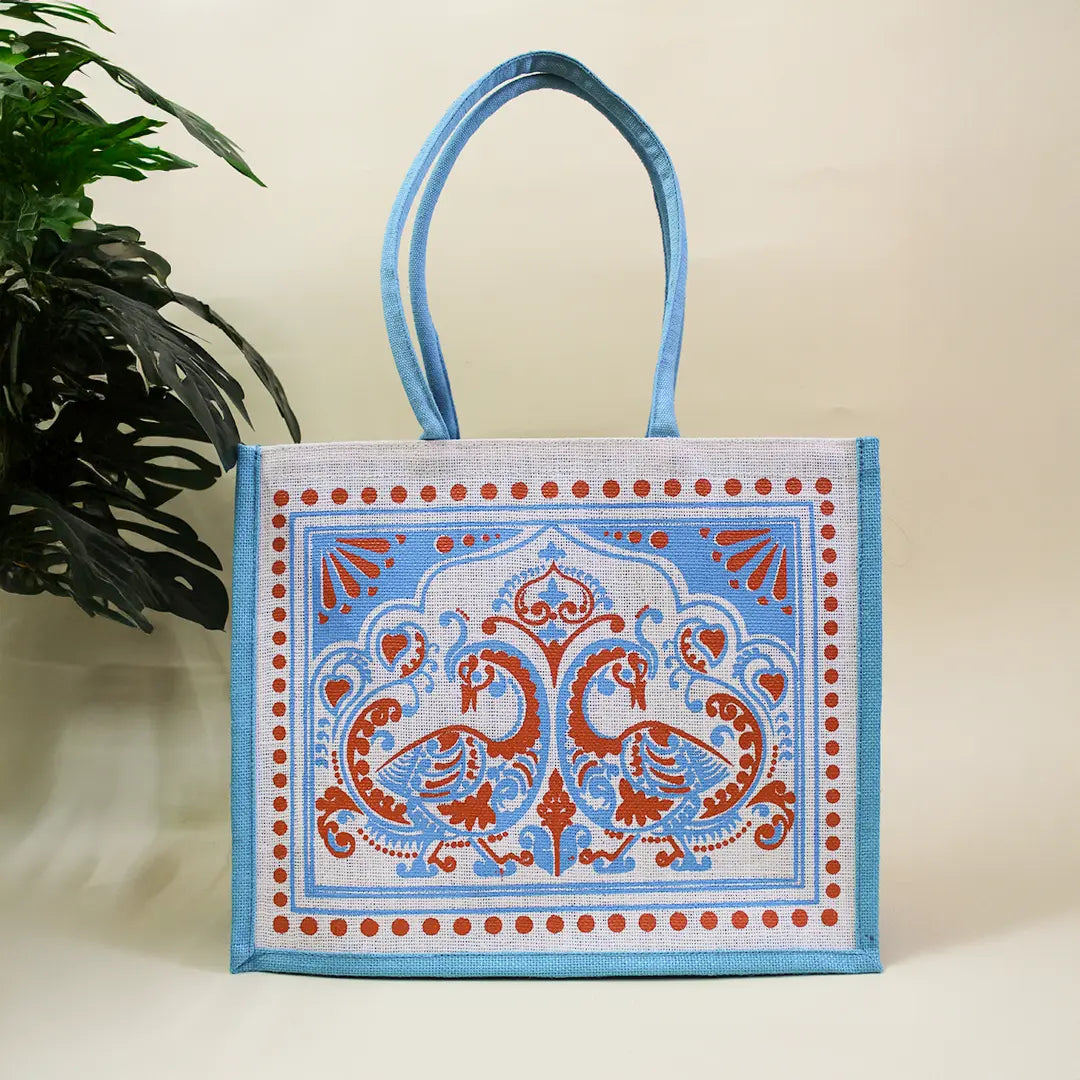 Peacock Zipper Shopping Bag
