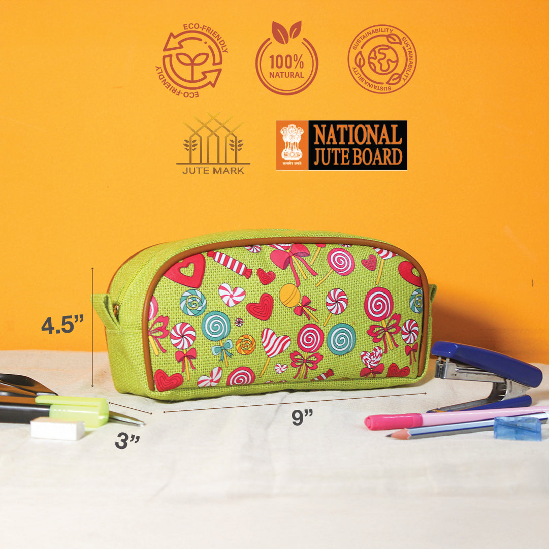 Lollipop print Jute Kid's Pencil pouch