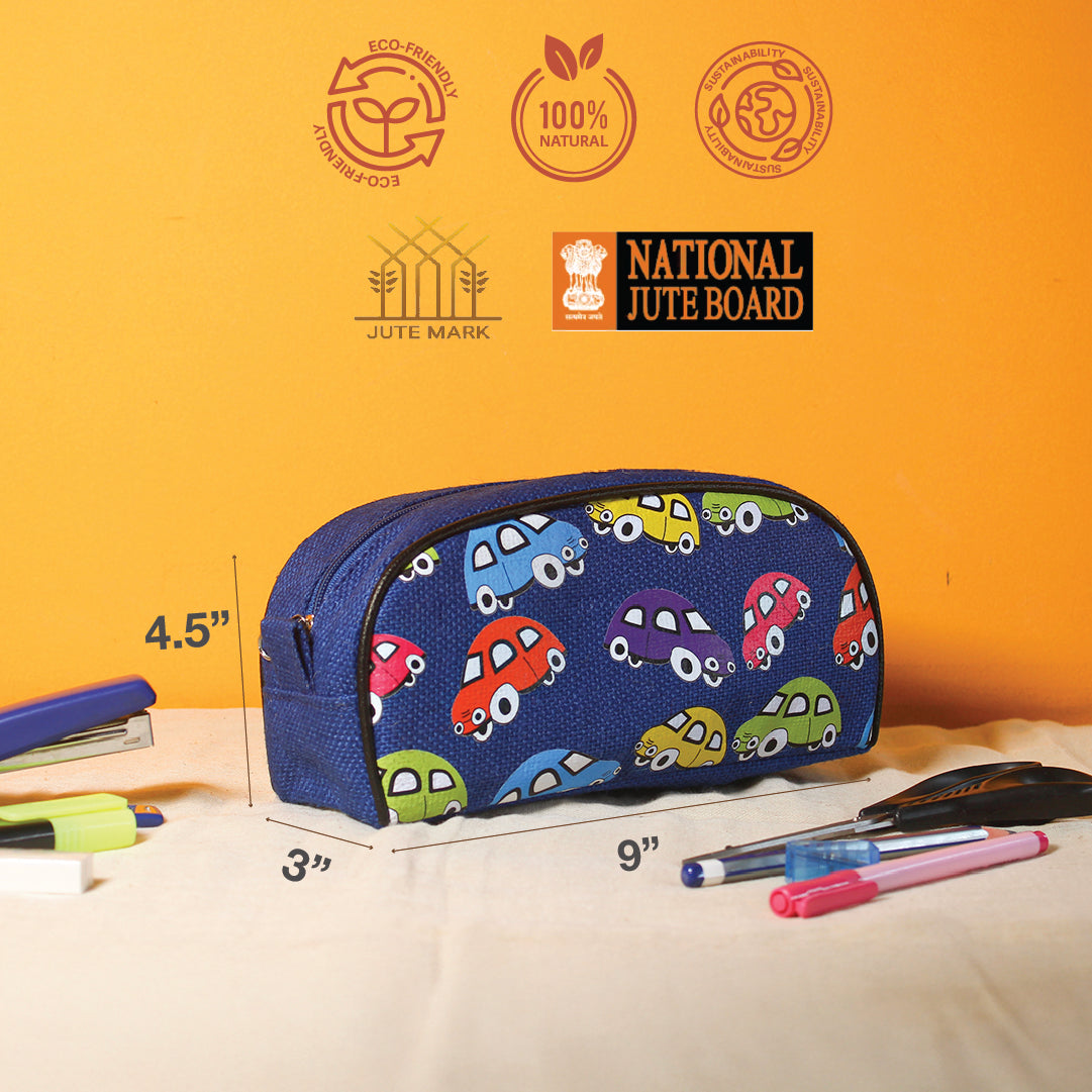 Car print Jute Kid's Pencil pouch