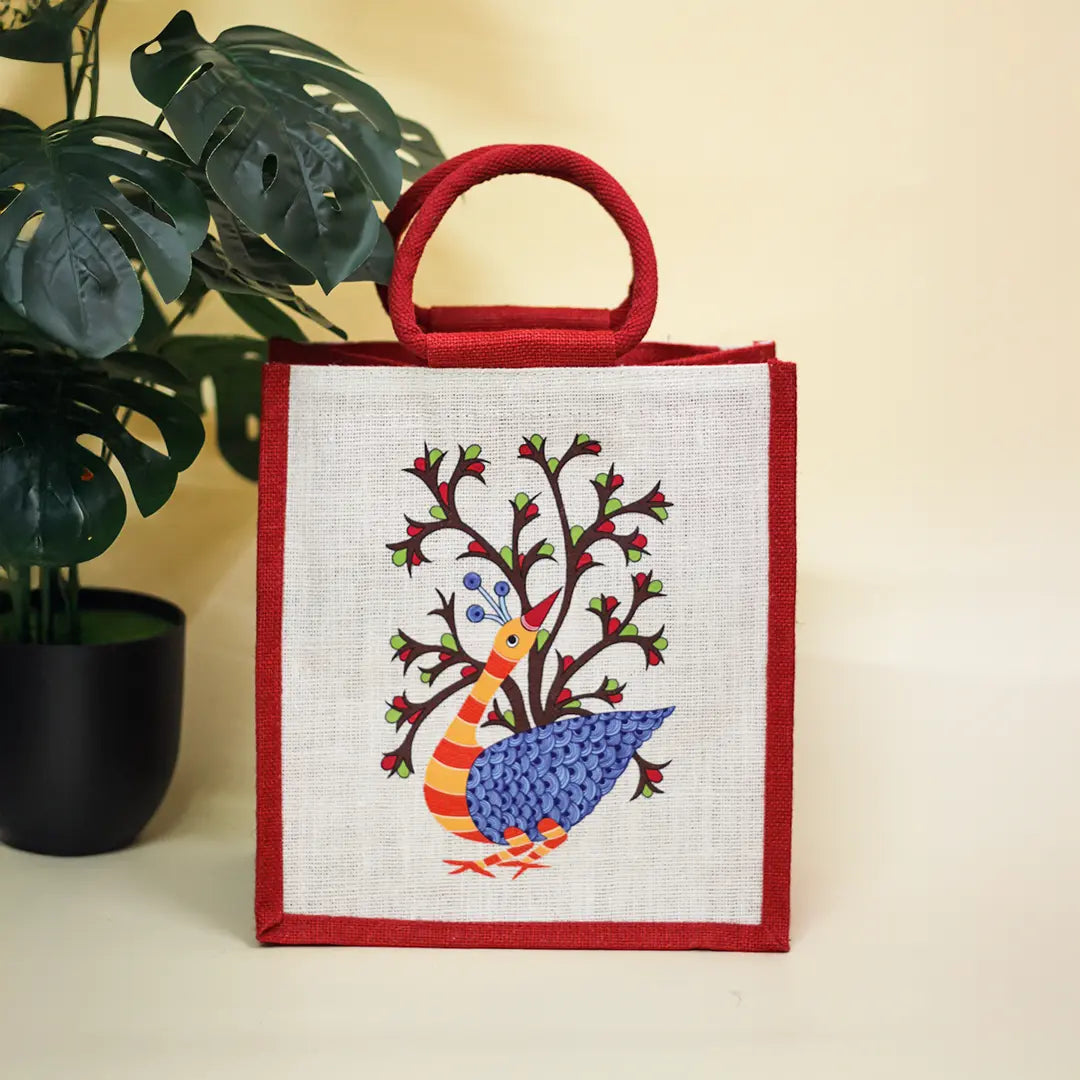 Gond Peacock Lunch bag