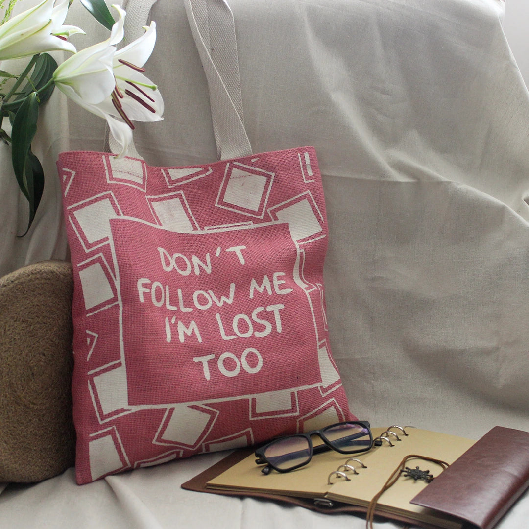 Wander Mood Jute Tote bag
