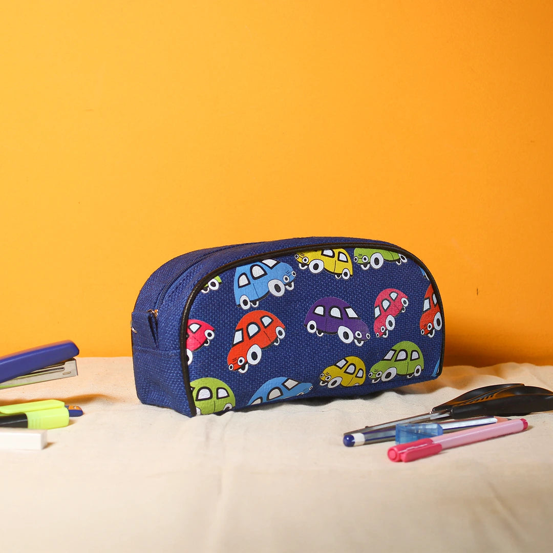 Car print Jute Kid's Pencil pouch