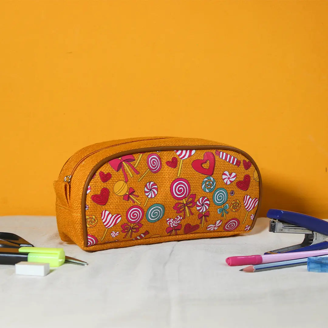 Lollipop print Jute Kid's Pencil pouch