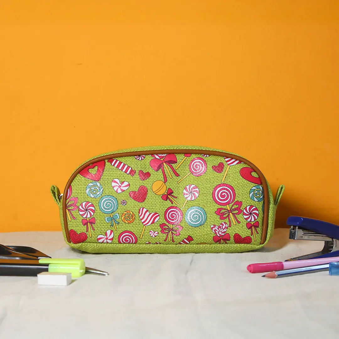 Lollipop print Jute Kid's Pencil pouch