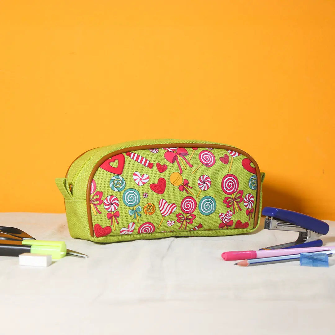 Lollipop print Jute Kid's Pencil pouch