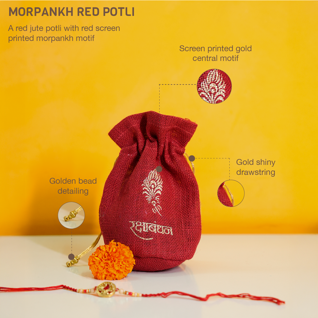 Morpankh Red and White Potli Combo Set