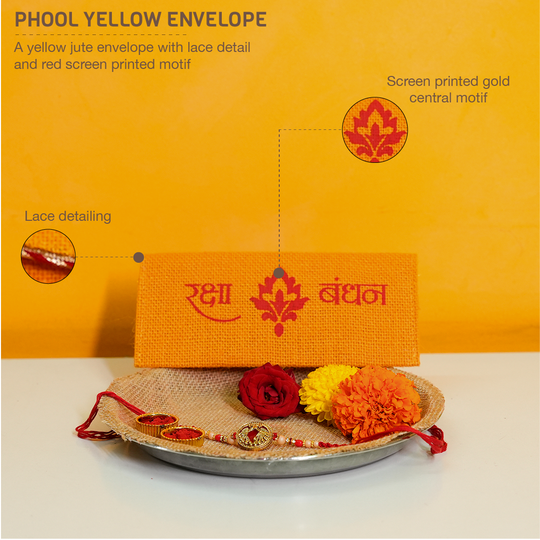 Phool White Potli and Envelope Combo Set