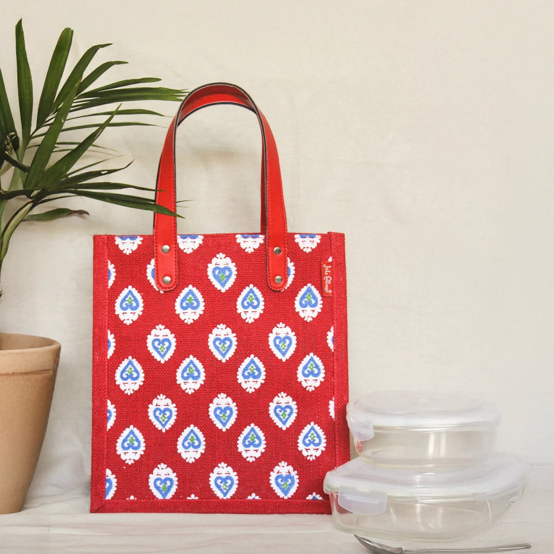 Buti Print Jute Lunch bag