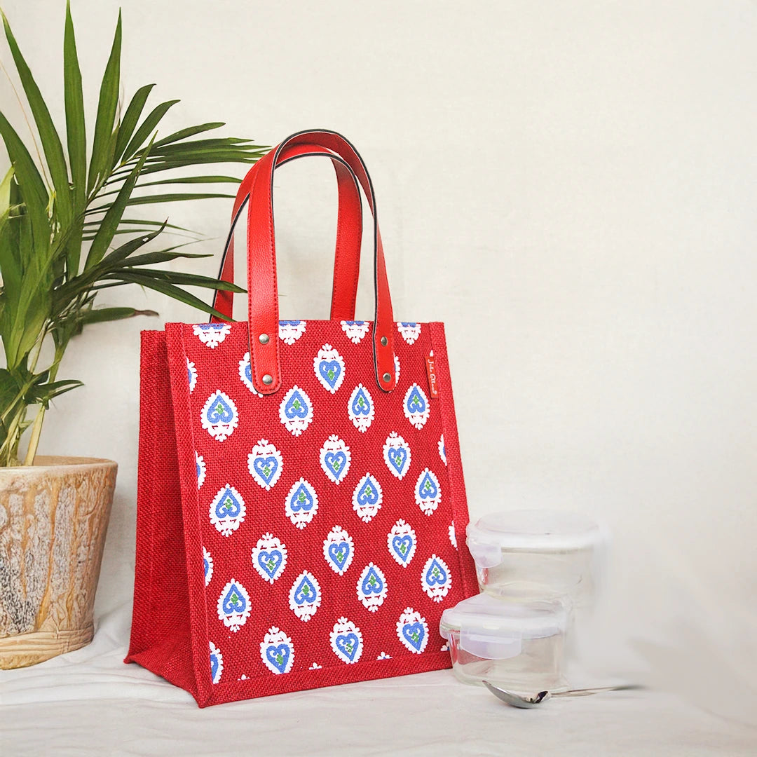 Buti Print Jute Lunch bag