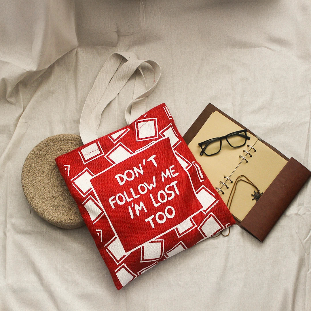 Wander Mood Jute Tote bag