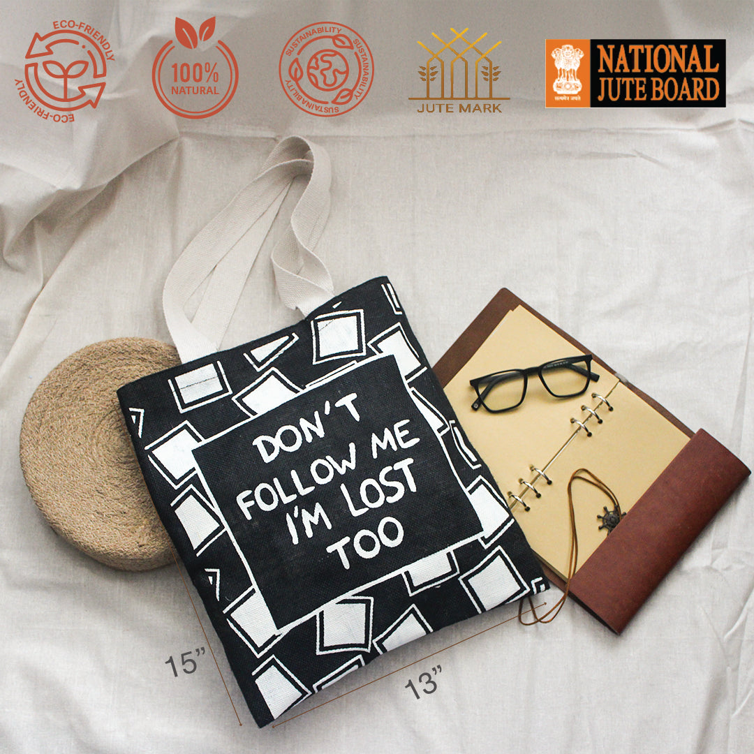 Wander Mood Jute Tote bag