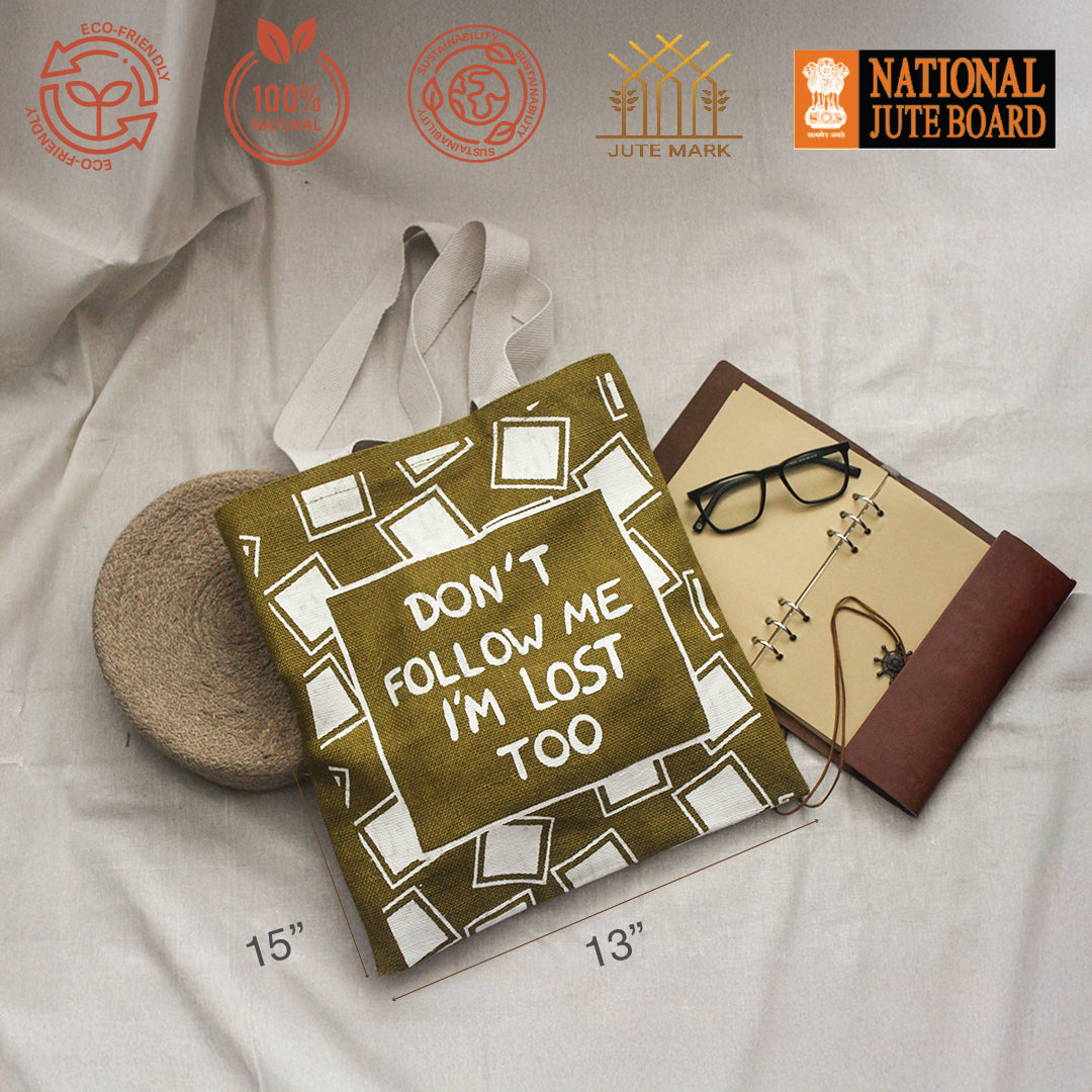 Wander Mood Jute Tote bag
