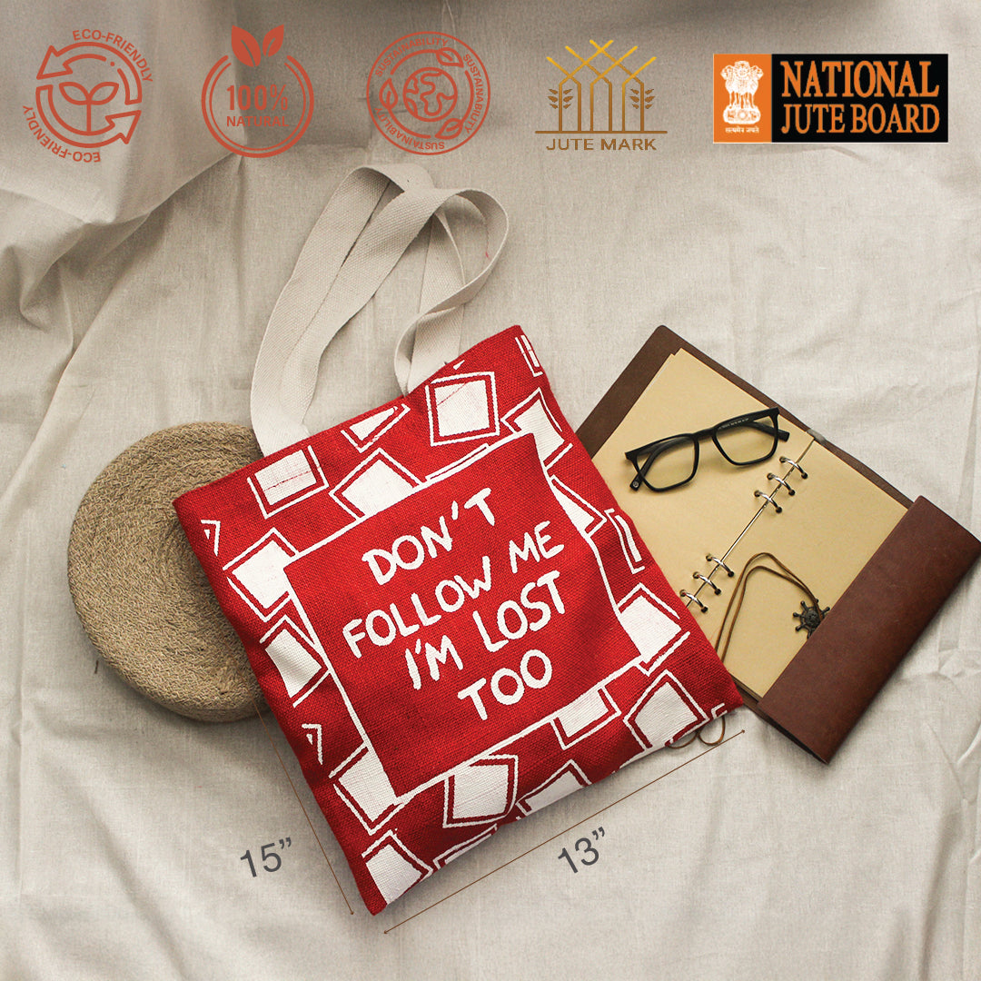 Wander Mood Jute Tote bag