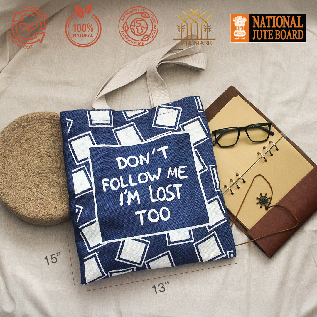 Wander Mood Jute Tote bag