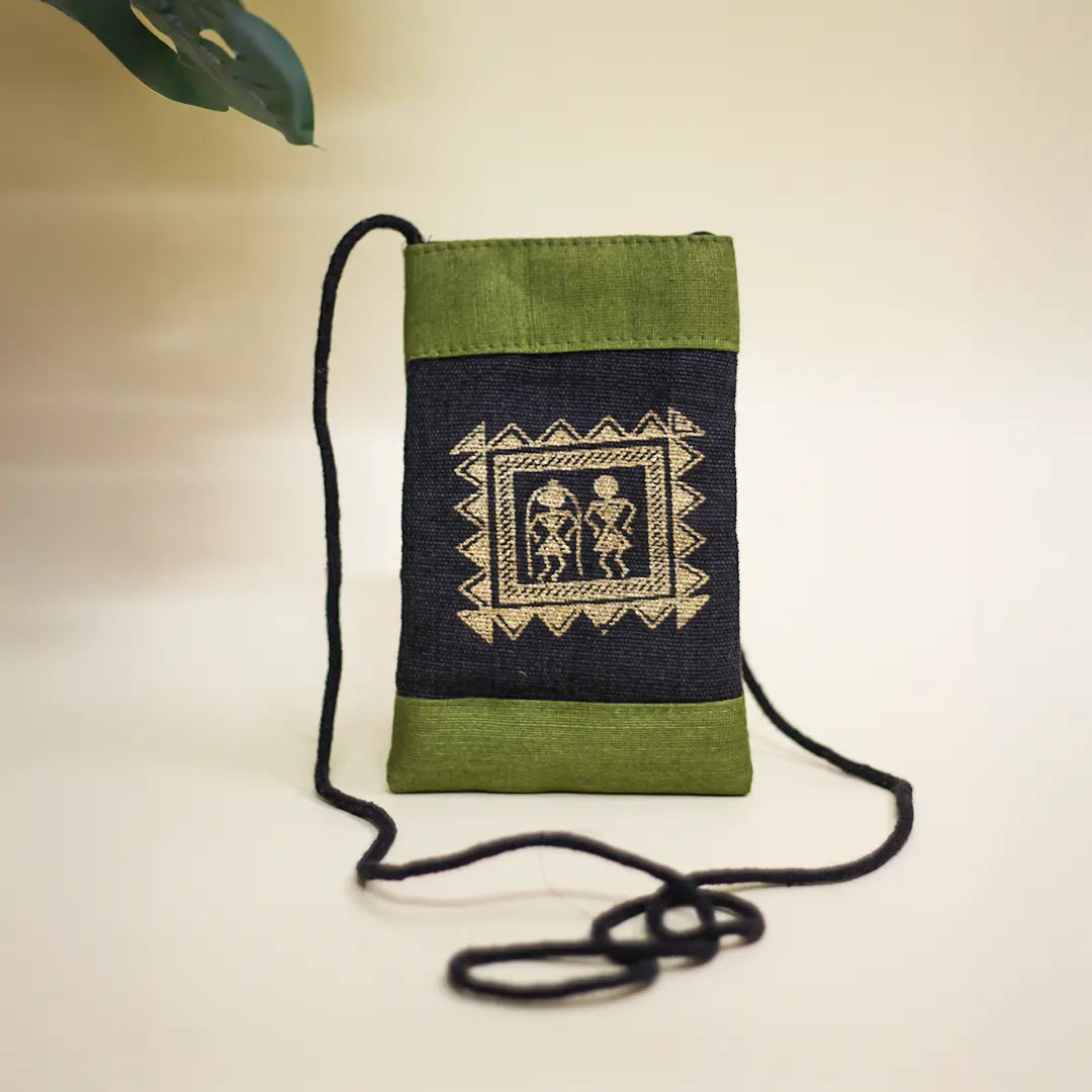 Warli Jute Mobile sling bag