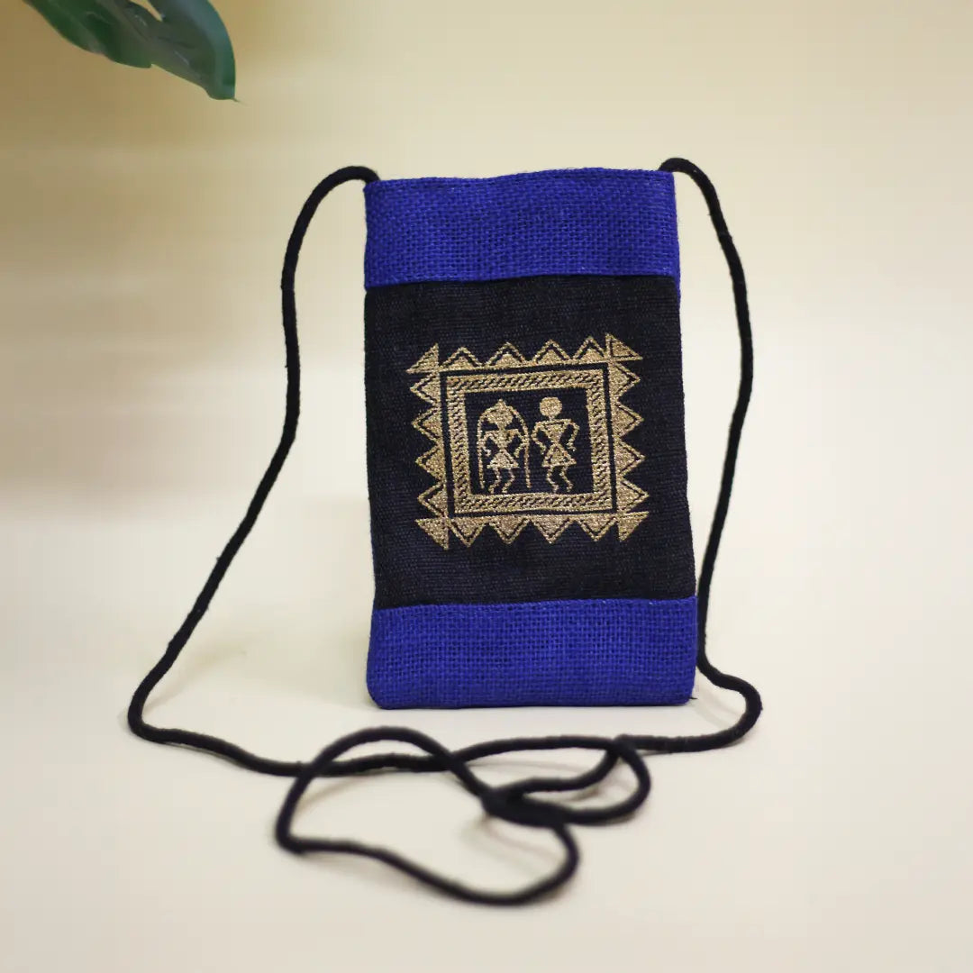 Warli Jute Mobile sling bag