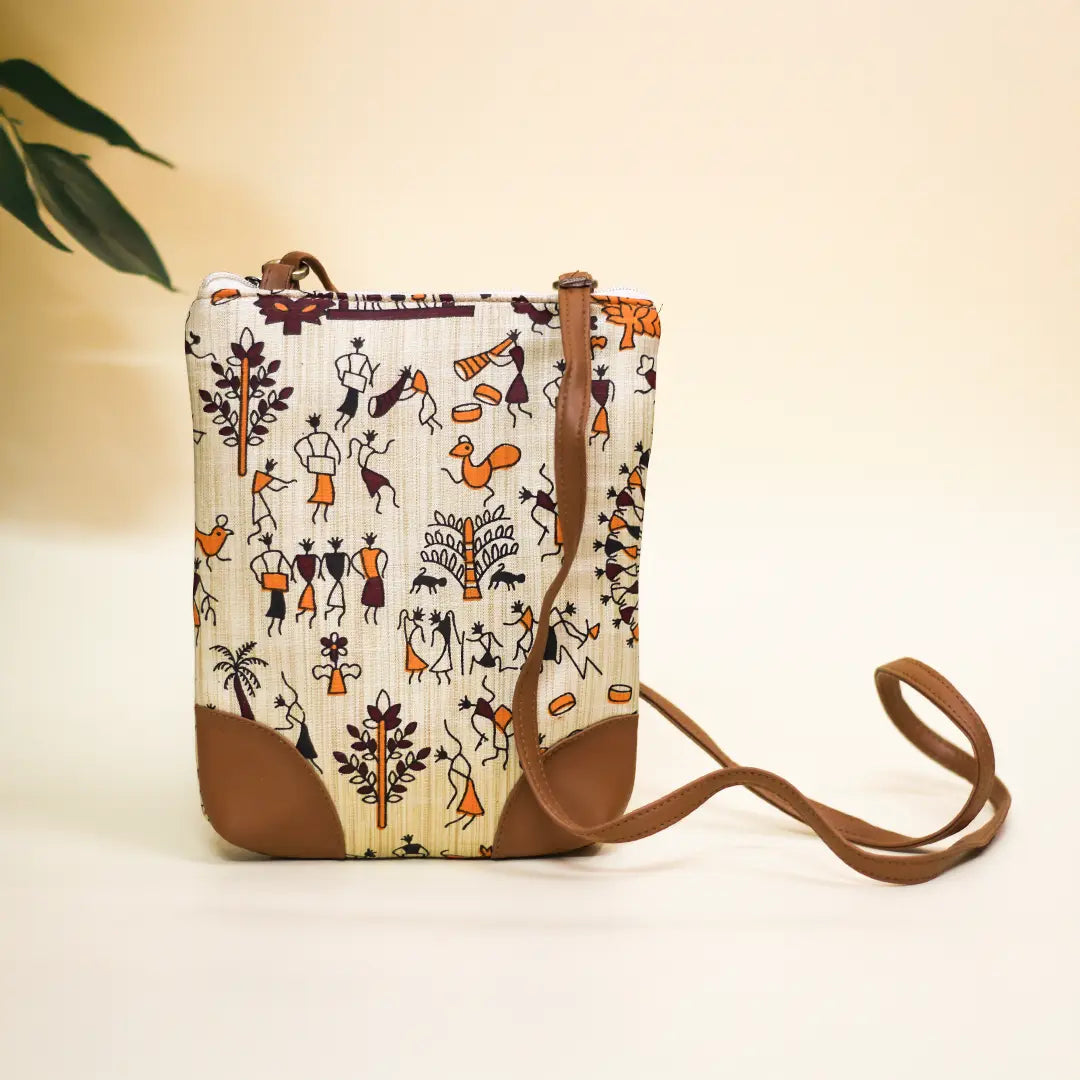 Warli Cotton sling bag Long