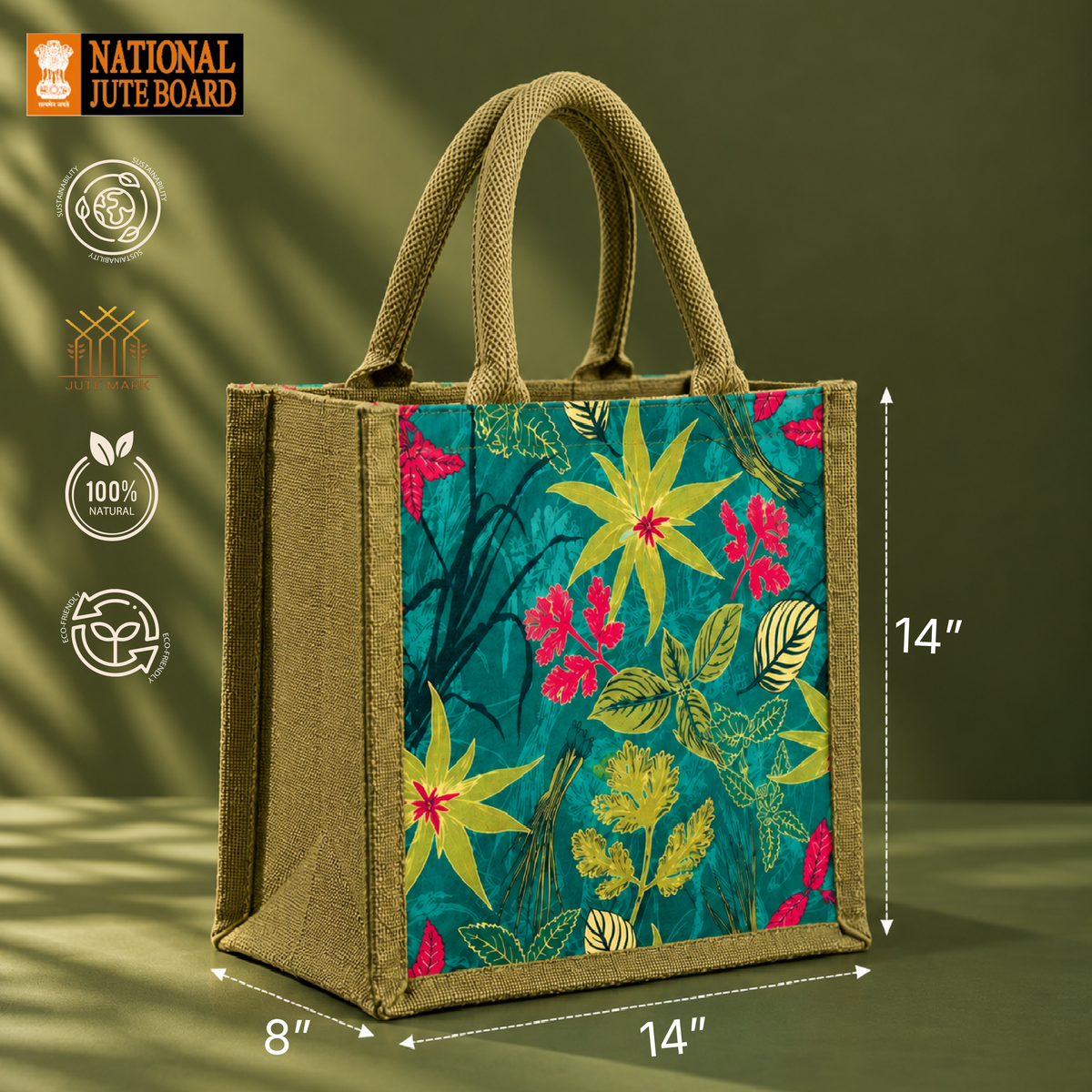 Tropical Bloom Zipper Shopping Bag