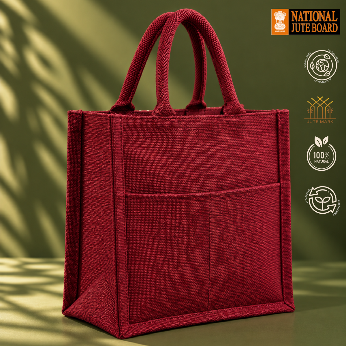 Wildflower Jute Shopping Bag