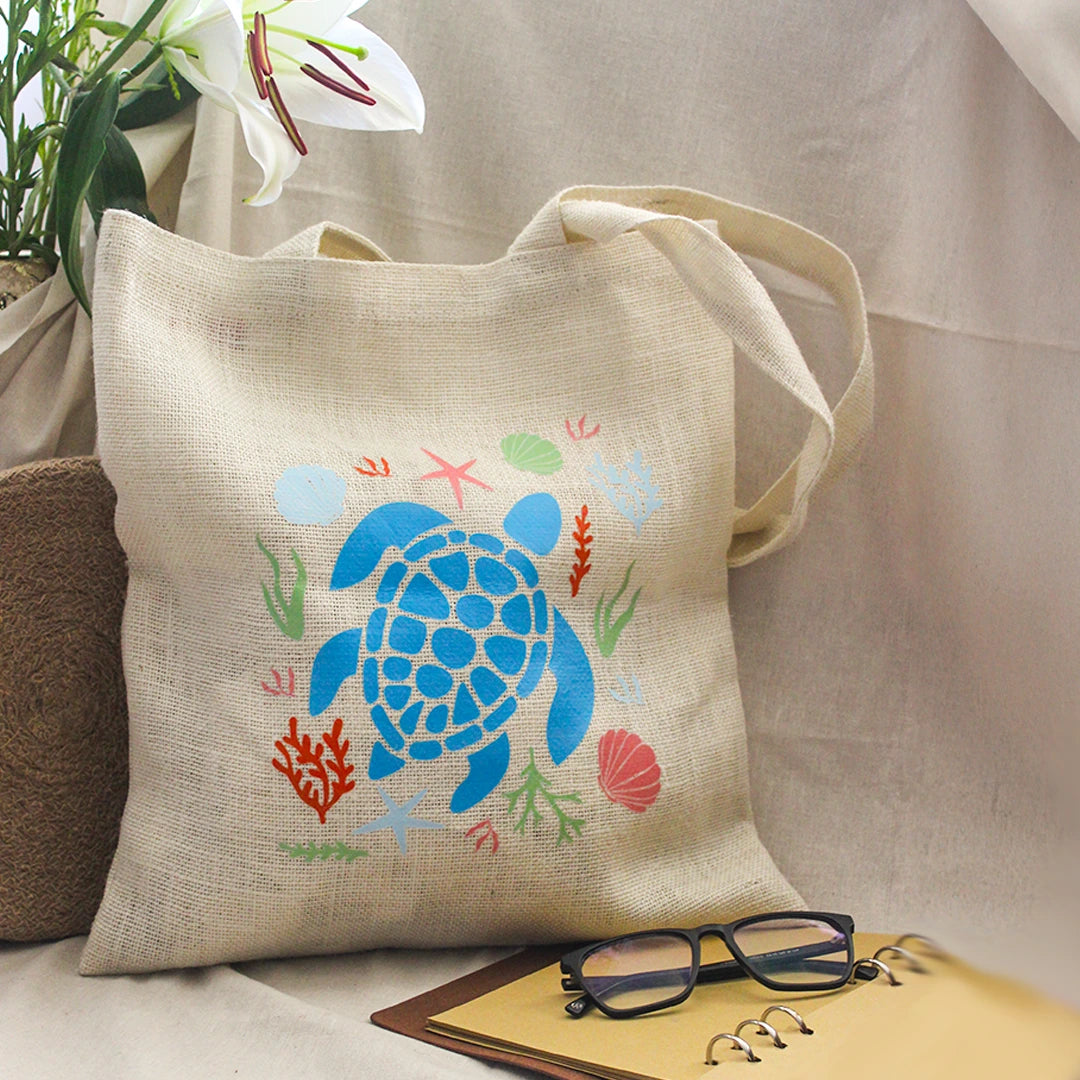 Under the Sea Jute Tote bag