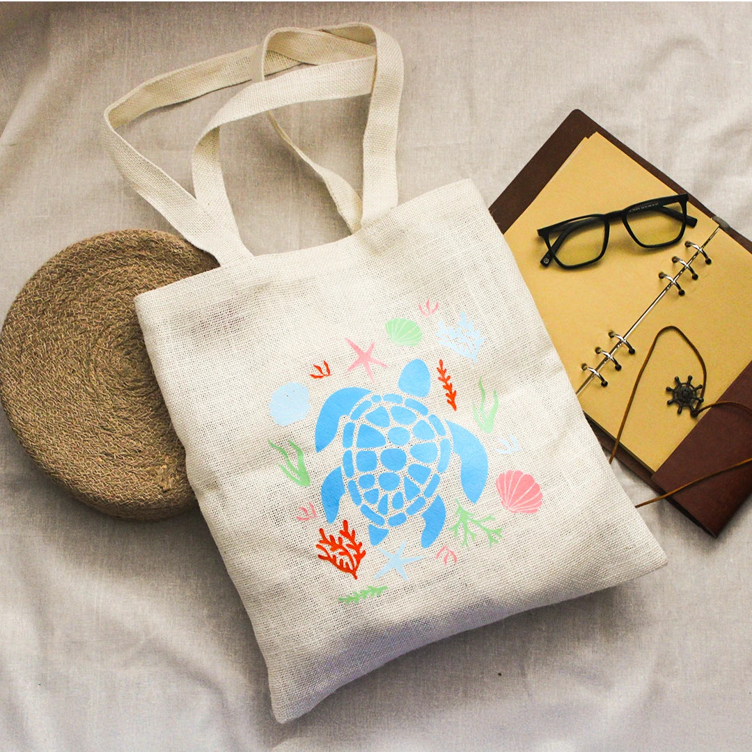 Under the Sea Jute Tote bag