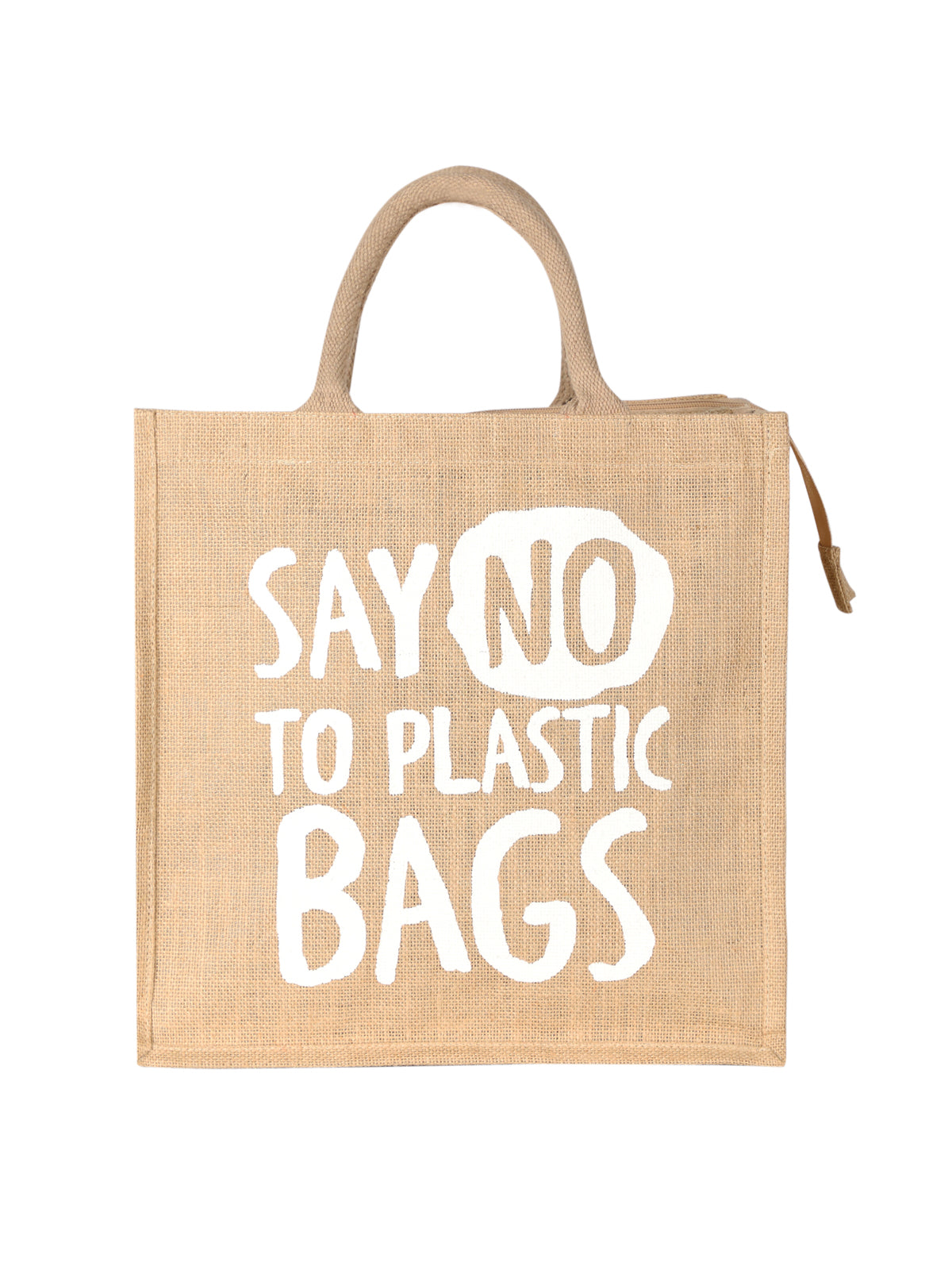 SAY NO 12X12 ZIPPER (B-199-NATURAL)