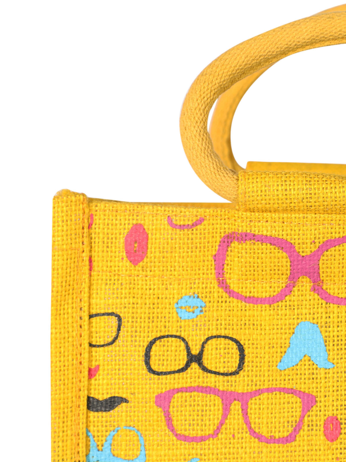 11 X 10 X 7 - SPEC MOUSTACHE PRINT ZIPPER LUNCH (B-201-YELLOW)