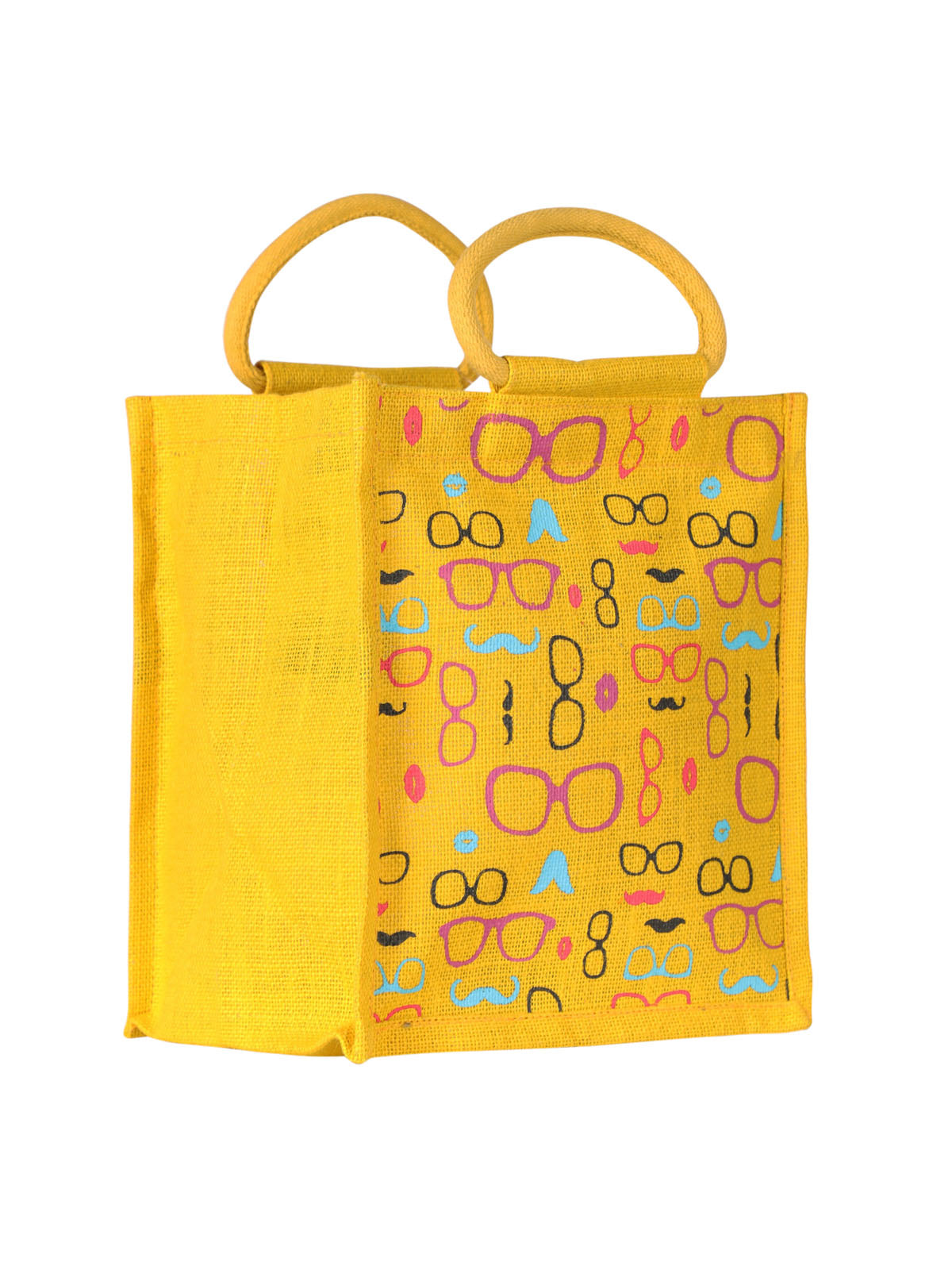 11 X 10 X 7 - SPEC MOUSTACHE PRINT ZIPPER LUNCH (B-201-GREEN)