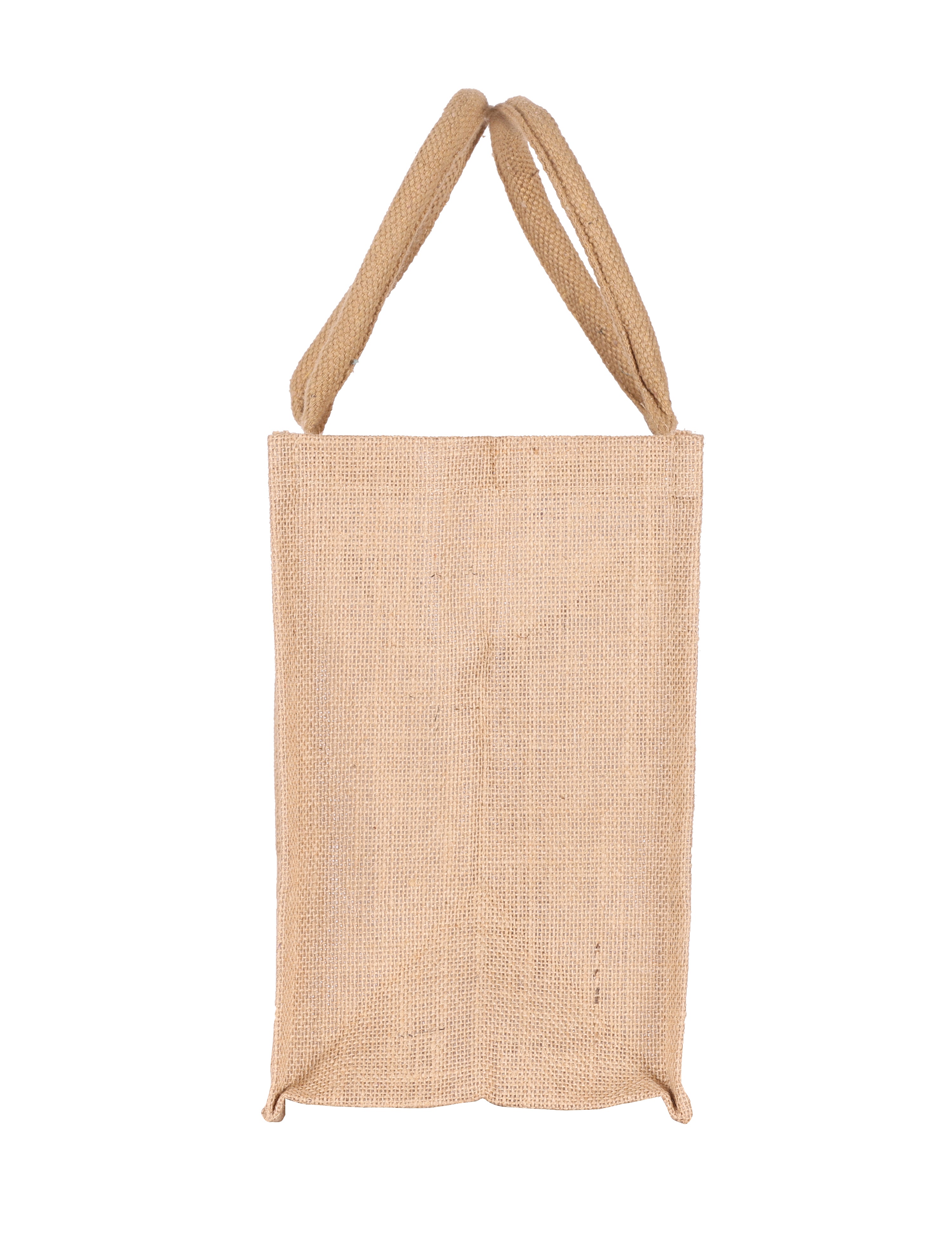 JUTE COTTAGE PUPPET PRINT ZIPPER LUNCH BAG, SUSTAINABLE, ECO-FRIENDLY, 100% GENUINE, STYLISH (NATURAL 11X10X7)