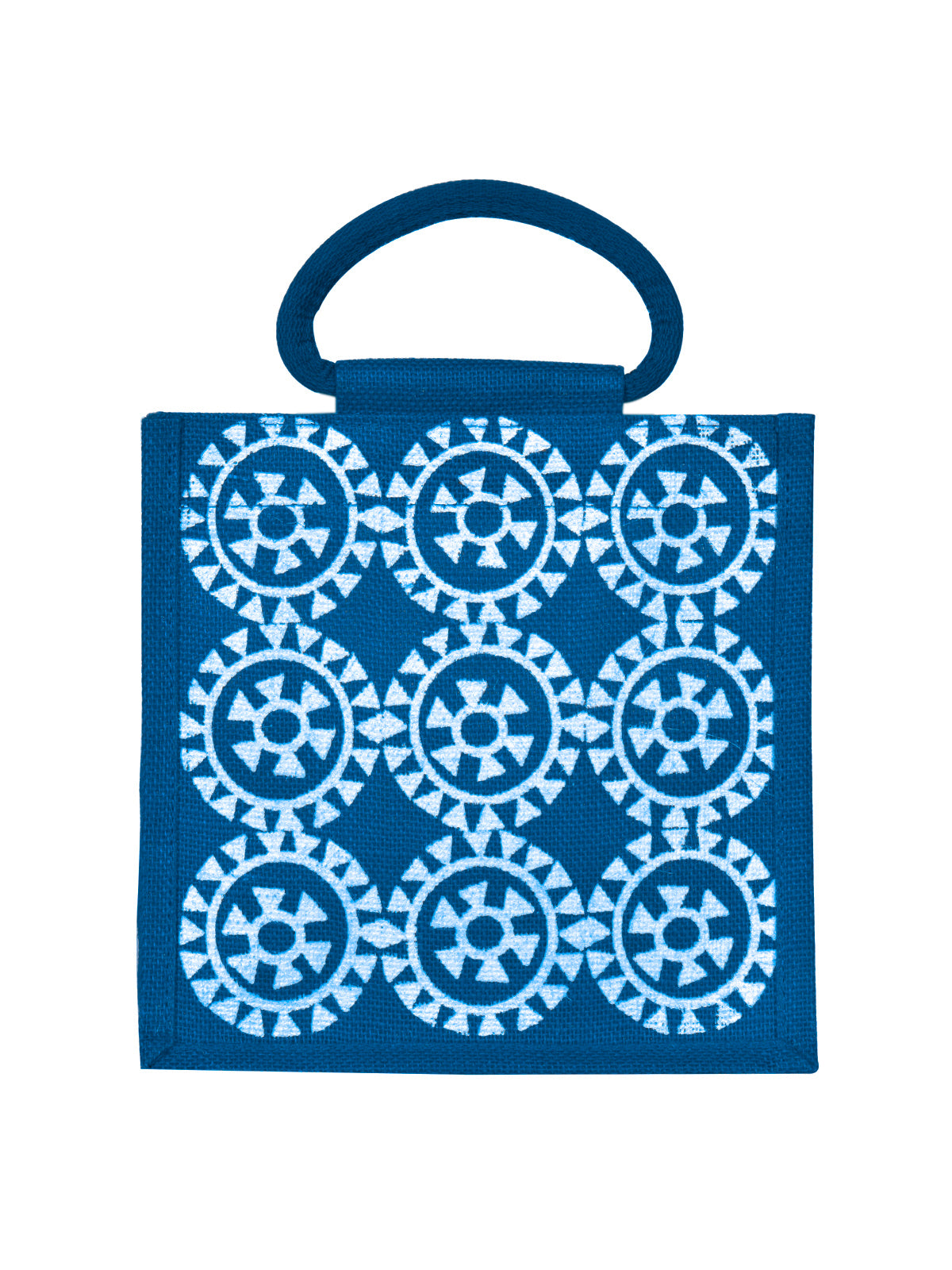 10 X 10 X 7 - ROUND PRINT ALL OVER LUNCH ZIPPER (B-048-BRIGHT BLUE)