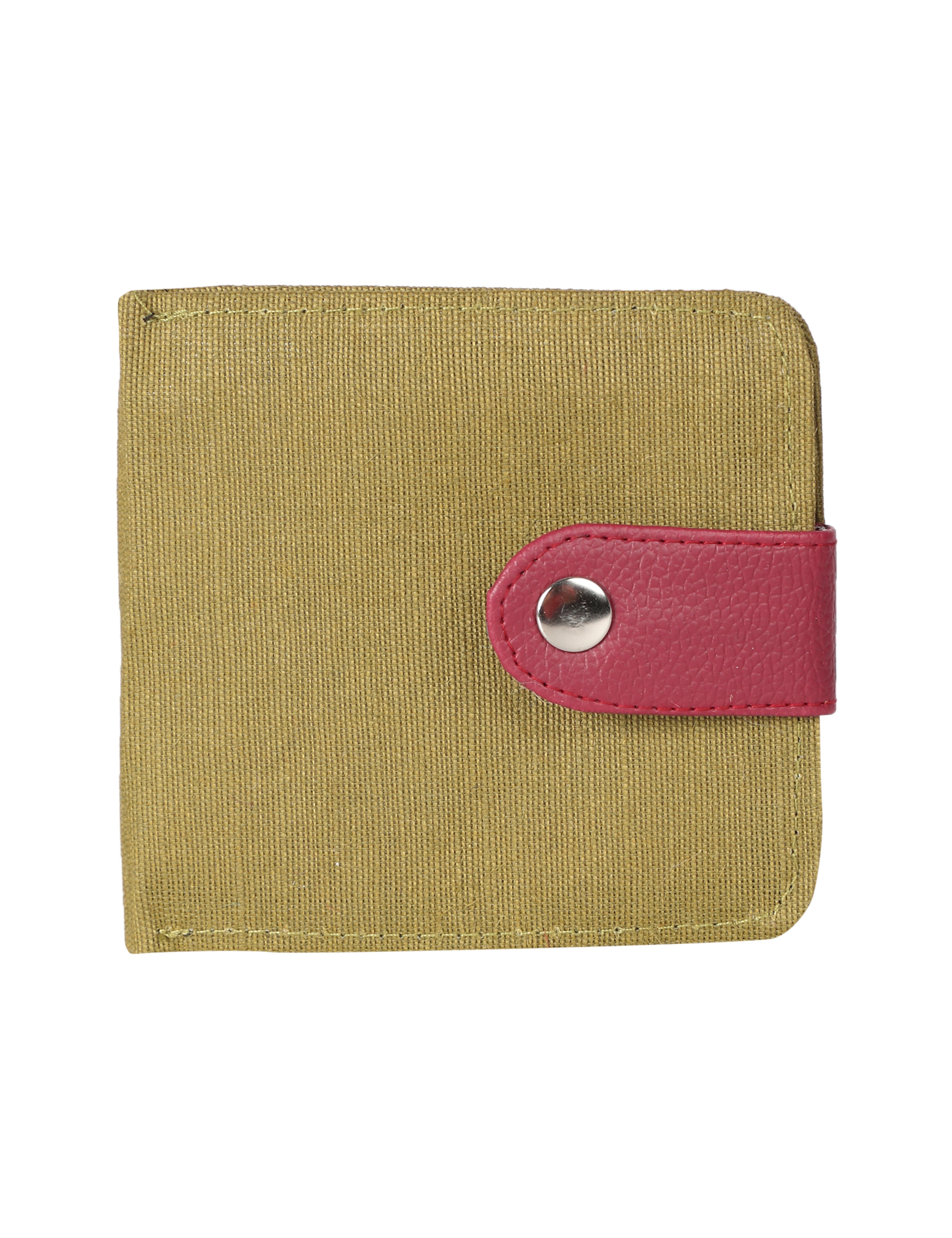 JUTE COTTAGE WALLET 2 FOLD FLAP, SUSTAINABLE, ECO-FRIENDLY, 100% GENUINE, STYLISH JUTE WALLET (NATURAL/MAROON 4X4.5)