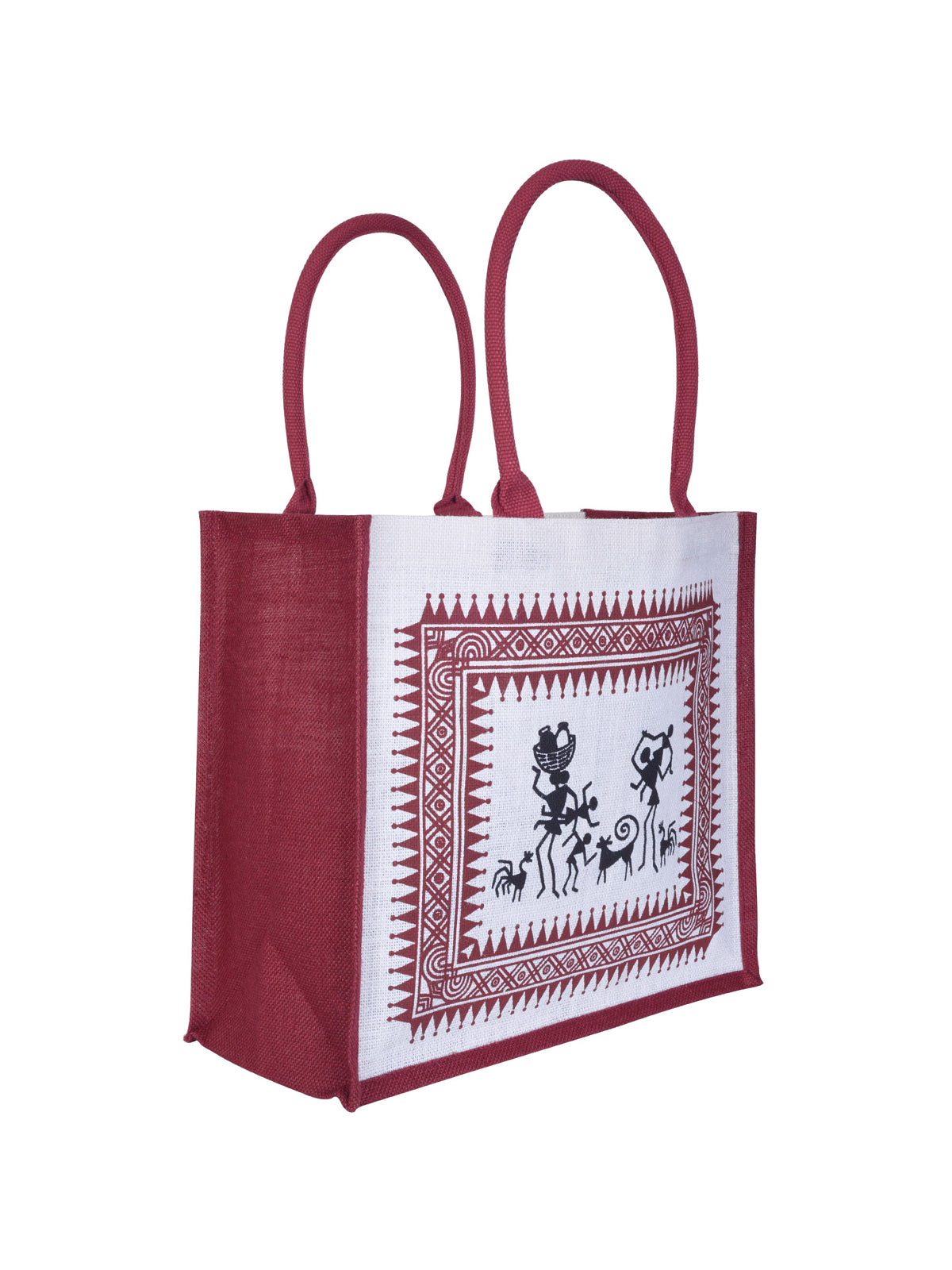 14 X 16 X 7 - WARLI PRINT BAG (B-059-BROWN)