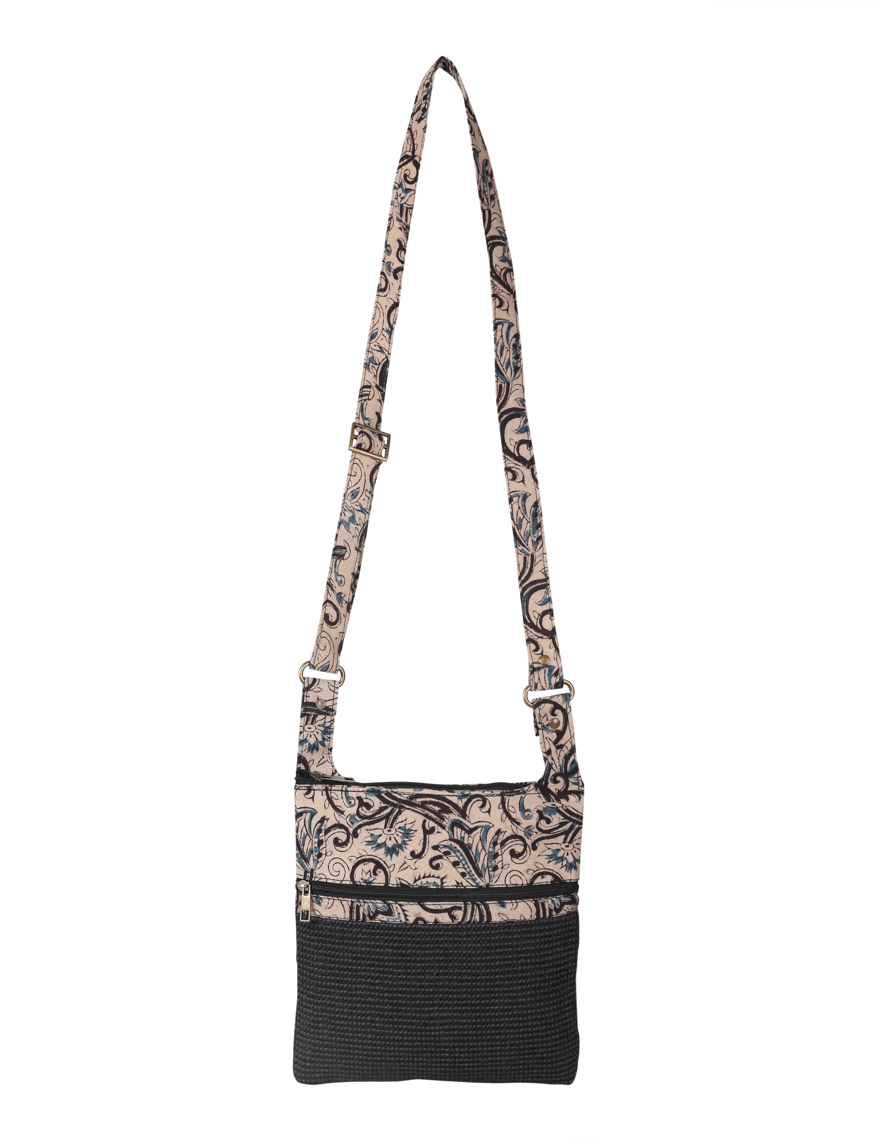 JUTE COTTAGE DOBBY SLING BAG MEDIUM, SUSTAINABLE, ECO-FRIENDLY, 100% GENUINE, STYLISH JUTE BAG (BLACK 11X9)