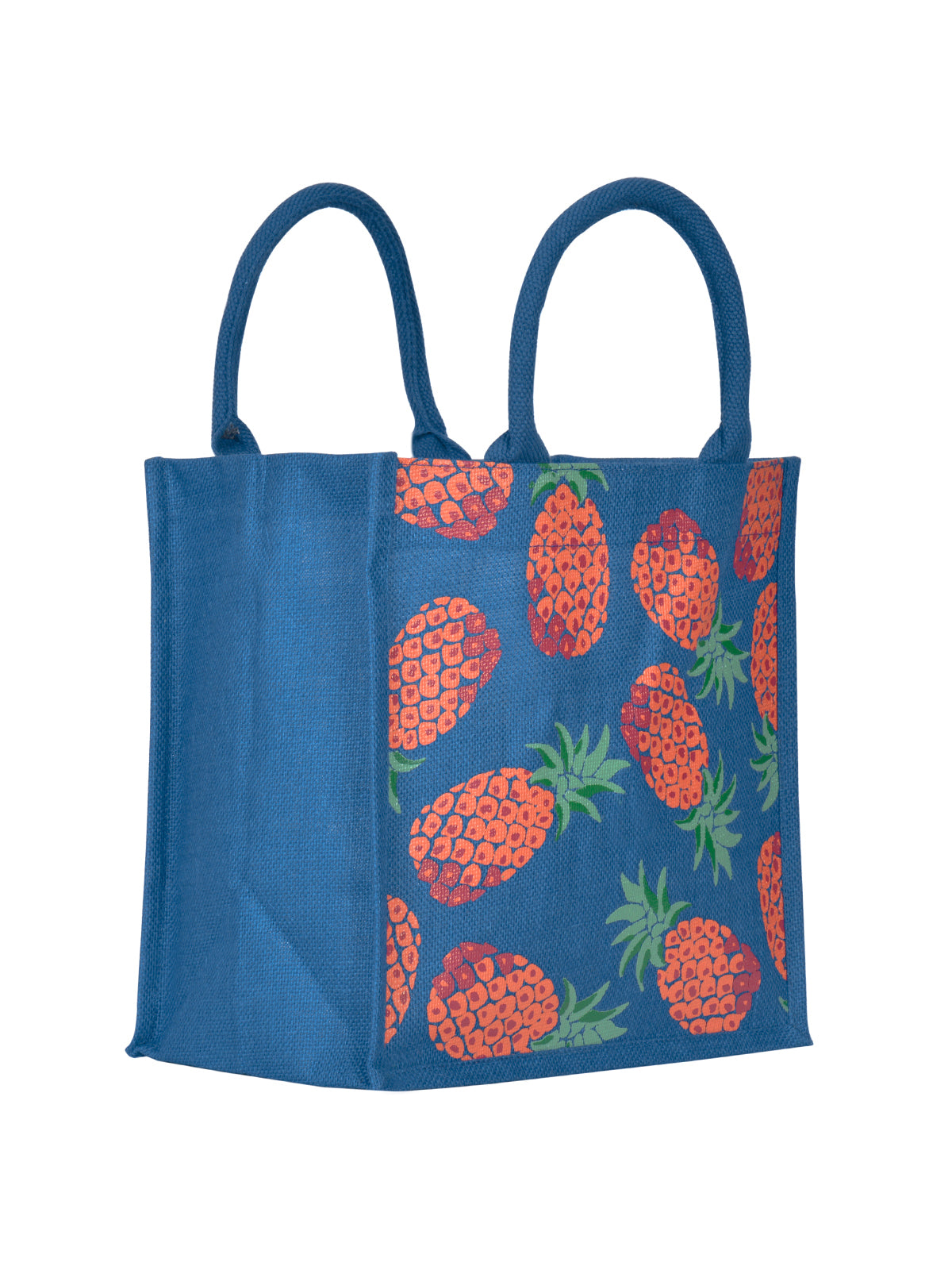 12 X 12 X 7 - PINEAPPLE PRINT LUNCH BAG (B-136-BLUE)